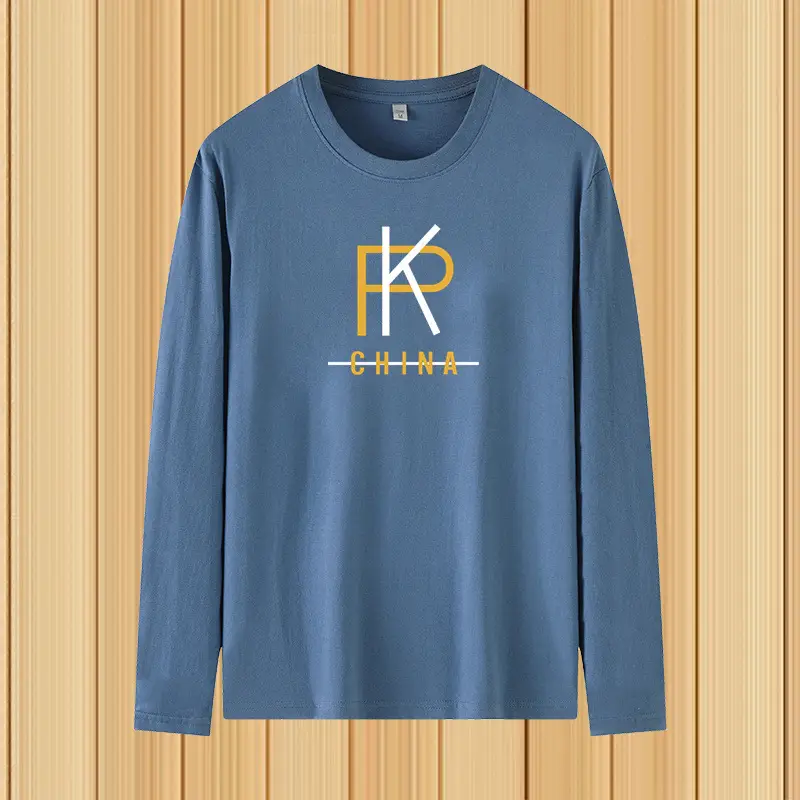 Men Printed Long Sleeve T-Shirt Grey Large