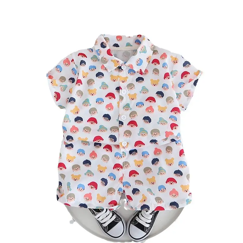 Children Cotton Printed T-Shirt Shorts Set Summer Boys - Image 6