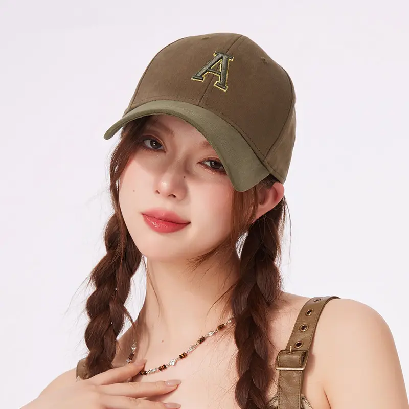 Women's Green Auburn Cap Sun Hat Cotton Baseball - Image 7