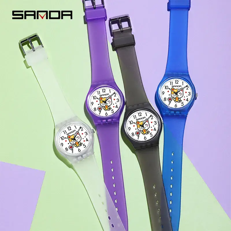 Sanda Fortune Cat Kids Watch Black Waterproof Quartz - Image 10