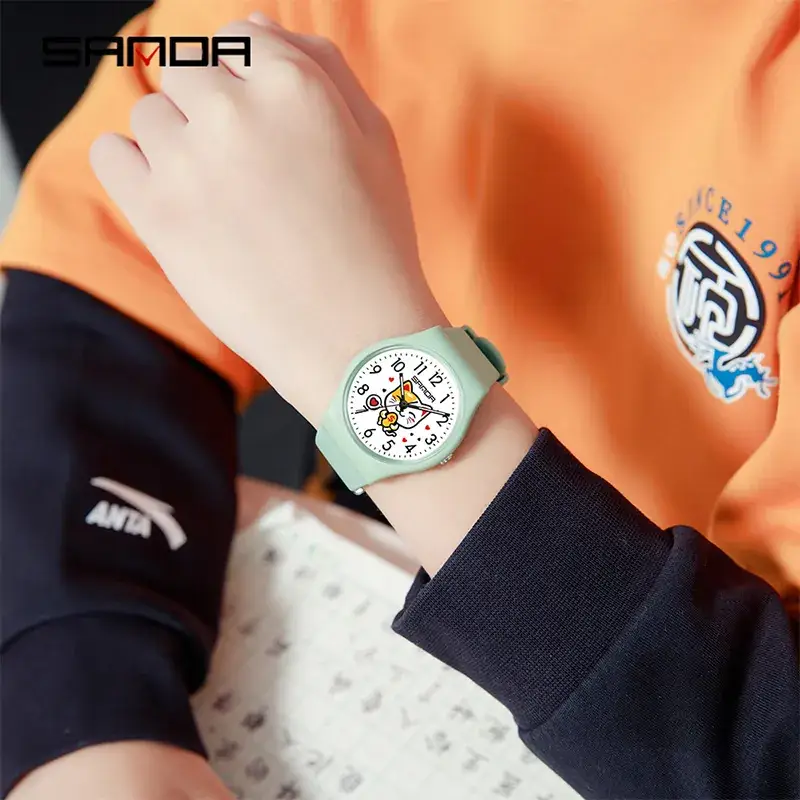 Sanda Fortune Cat Kids Watch Black Waterproof Quartz - Image 11