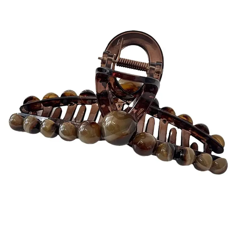 Retro Bead Hairpin with Shark Clip Design - Image 7