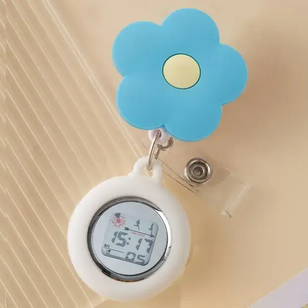 Retractable Nurse Watch Digital Silicone Pocket Watch for Men Women - Image 2