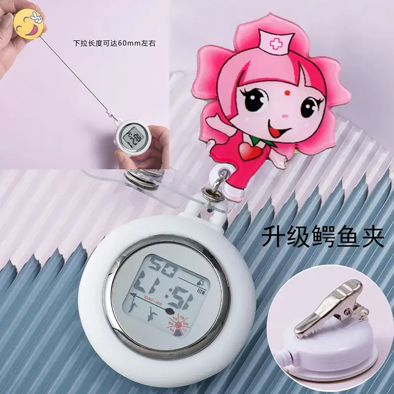Retractable Nurse Watch Digital Silicone Pocket Watch for Men Women - Image 57