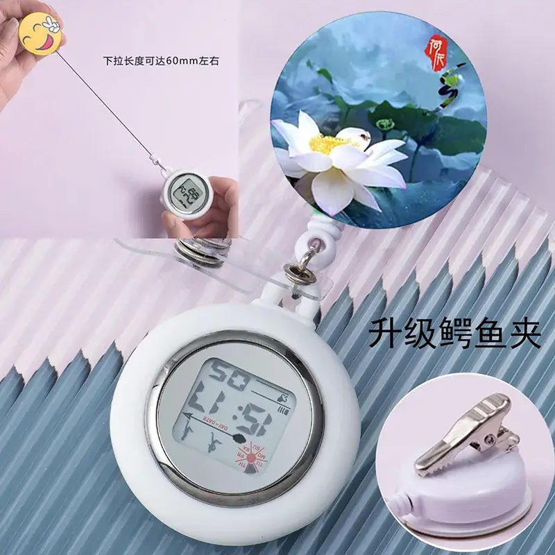 Retractable Nurse Watch Digital Silicone Pocket Watch for Men Women - Image 59