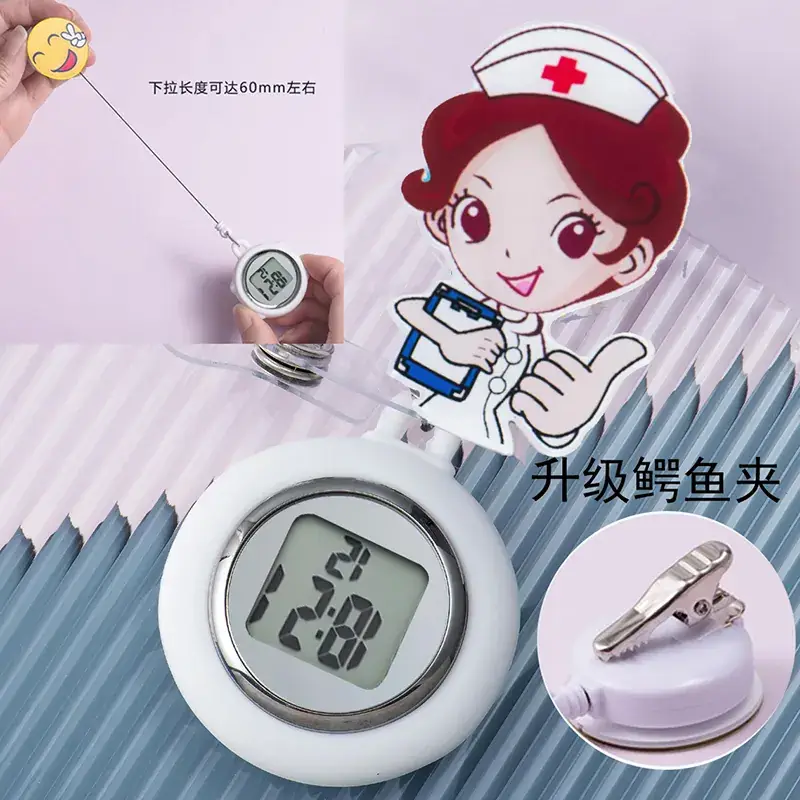 Retractable Nurse Watch Digital Silicone Pocket Watch for Men Women - Image 60