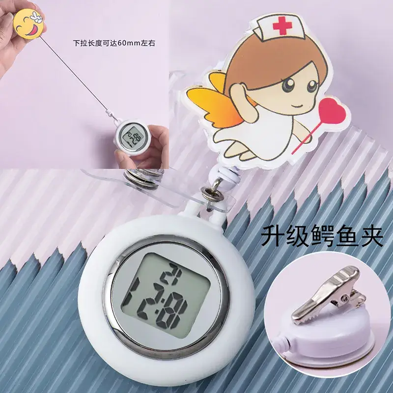 Retractable Nurse Watch Digital Silicone Pocket Watch for Men Women - Image 69