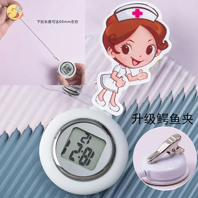 Retractable Nurse Watch Digital Silicone Pocket Watch for Men Women - Image 70
