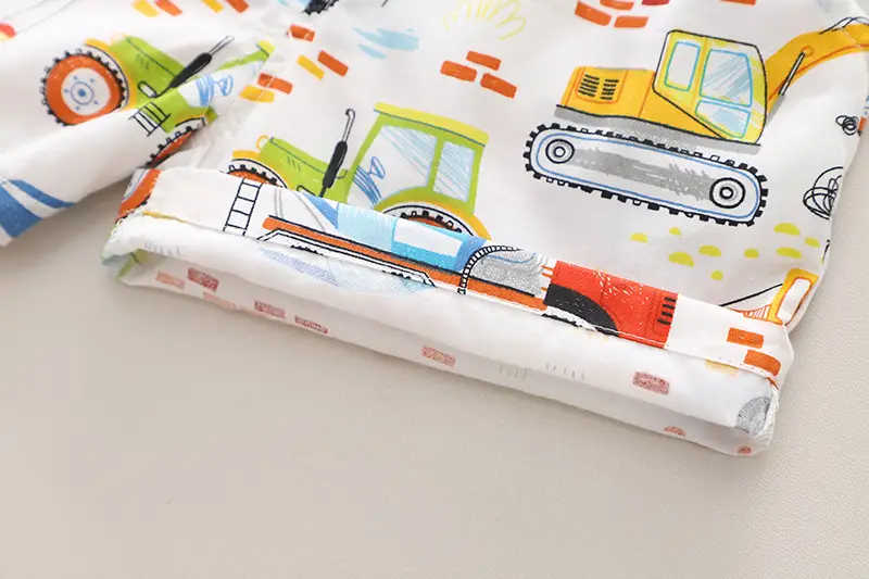 Children's Car Print T-Shirt Shorts Set Cotton Baby Summer — feature 10