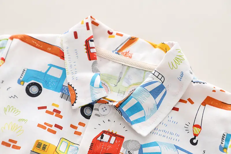 Children's Car Print T-Shirt Shorts Set Cotton Baby Summer — feature 2