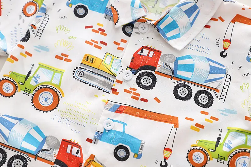 Children's Car Print T-Shirt Shorts Set Cotton Baby Summer — feature 4