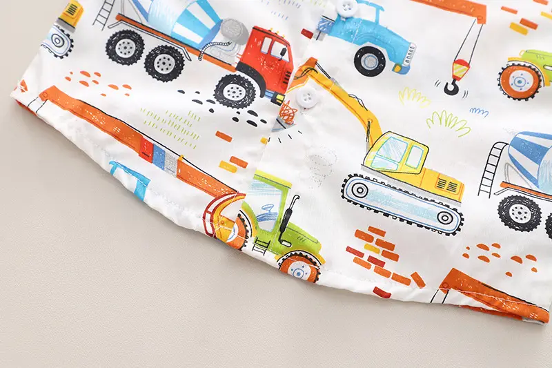 Children's Car Print T-Shirt Shorts Set Cotton Baby Summer — feature 5