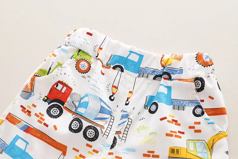 Children's Car Print T-Shirt Shorts Set Cotton Baby Summer — feature 7