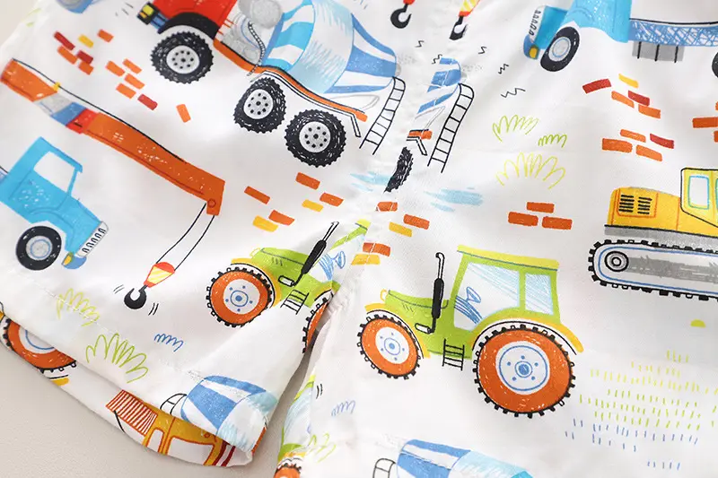 Children's Car Print T-Shirt Shorts Set Cotton Baby Summer — feature 8