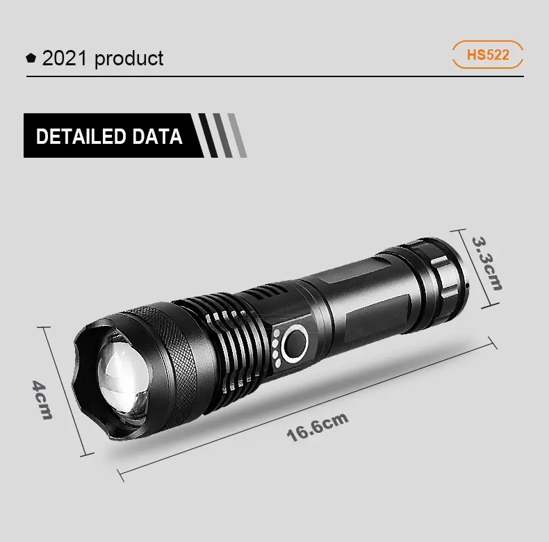 Aluminum Alloy LED Telescopic Zoom Flashlight — feature 12