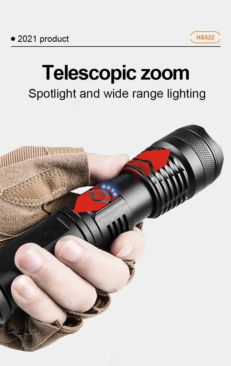 Aluminum Alloy LED Telescopic Zoom Flashlight — feature 14