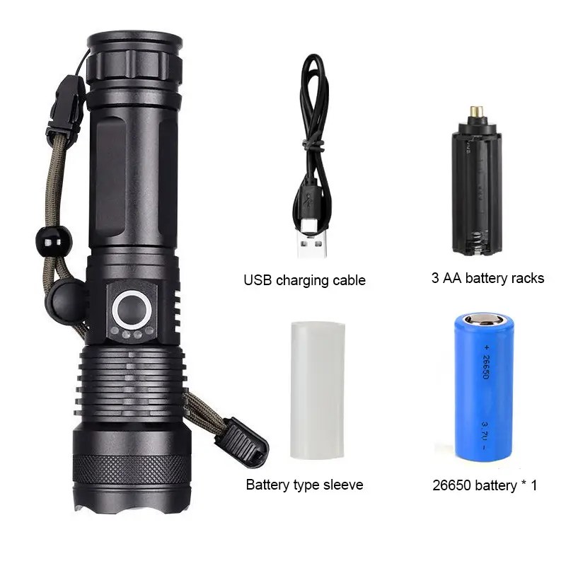 Aluminum Alloy LED Telescopic Zoom Flashlight