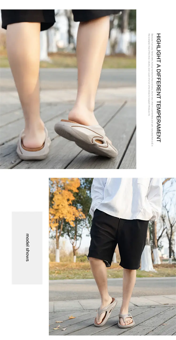 Casual Korean style flip flops men's summer soft bottom non-slip simple slippers outdoor beach slip-on sandals — feature 14