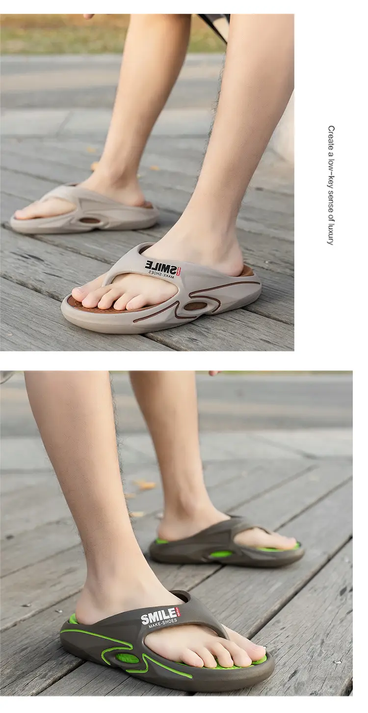 Casual Korean style flip flops men's summer soft bottom non-slip simple slippers outdoor beach slip-on sandals — feature 15