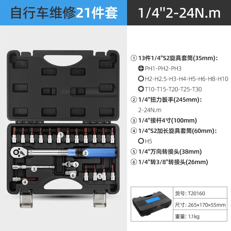 21-piece set [1/4 "2-24N.m]]