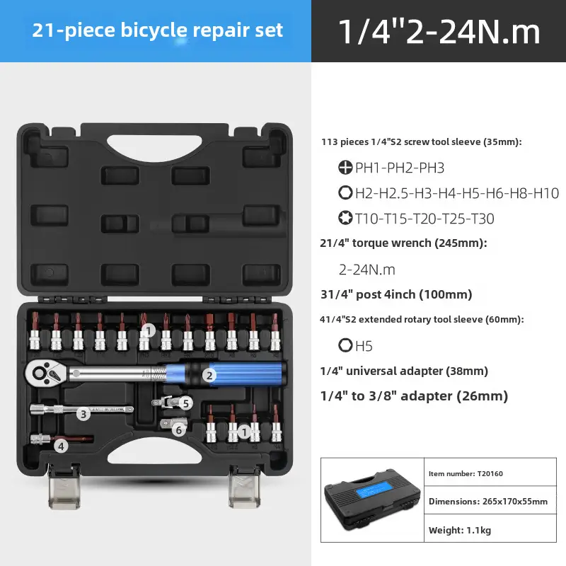 1/4 Torque Wrench for Bikes Motorcycles 24Nm Precision Tool Kit - Image 3