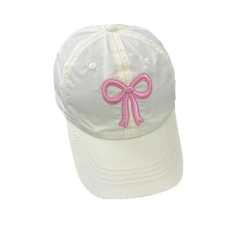 Blue Bow Embroidered Girls Cap 2024