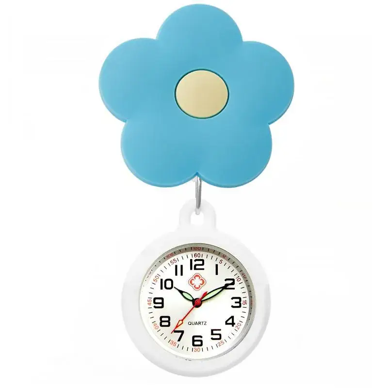 Colorful Nurse Pocket Watch with Flower Design - Image 102