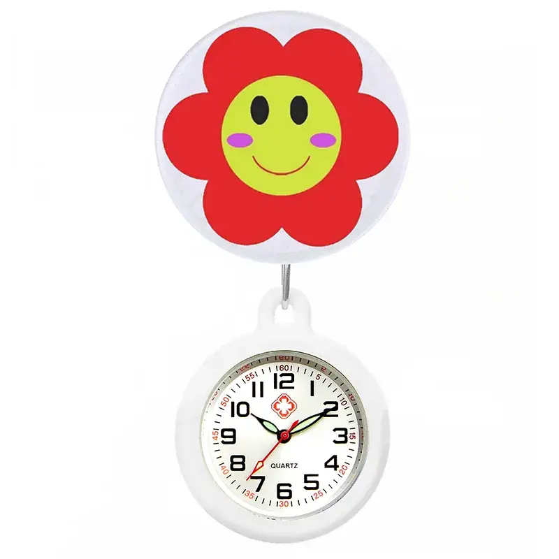 Colorful Nurse Pocket Watch with Flower Design - Image 14