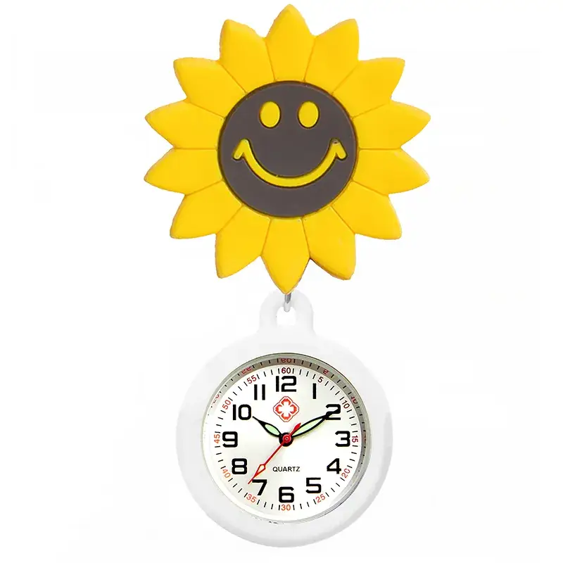Colorful Nurse Pocket Watch with Flower Design - Image 16