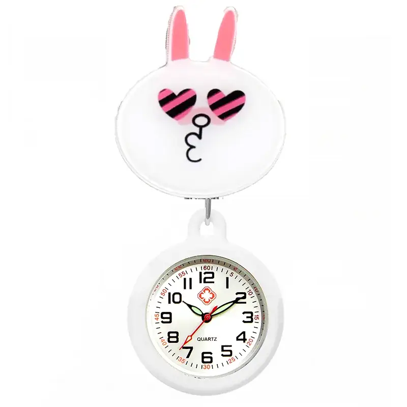 Colorful Nurse Pocket Watch with Flower Design - Image 2