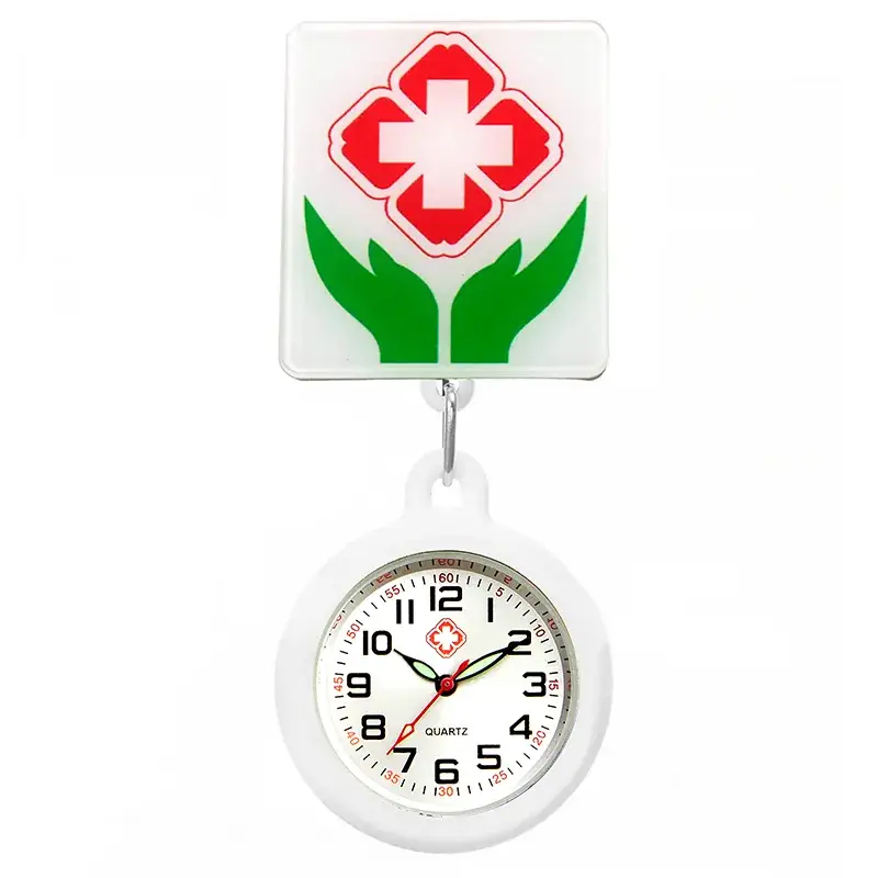 Colorful Nurse Pocket Watch with Flower Design - Image 26