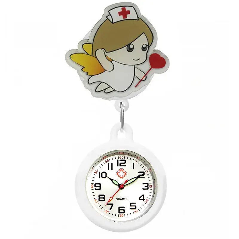 Colorful Nurse Pocket Watch with Flower Design - Image 34
