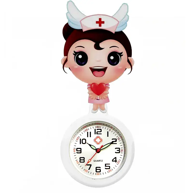 Colorful Nurse Pocket Watch with Flower Design - Image 35