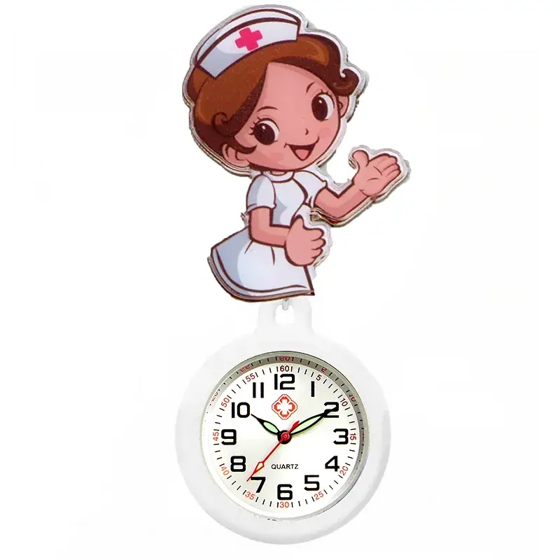 Colorful Nurse Pocket Watch with Flower Design - Image 38