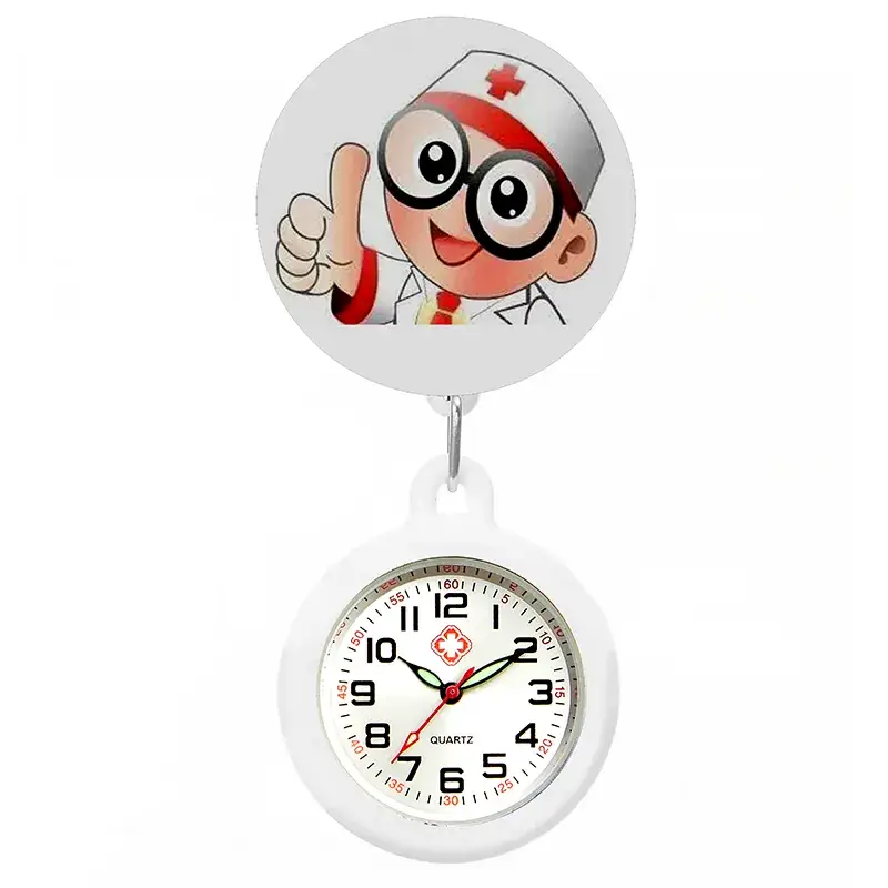 Colorful Nurse Pocket Watch with Flower Design - Image 39