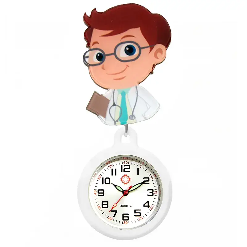 Colorful Nurse Pocket Watch with Flower Design - Image 40