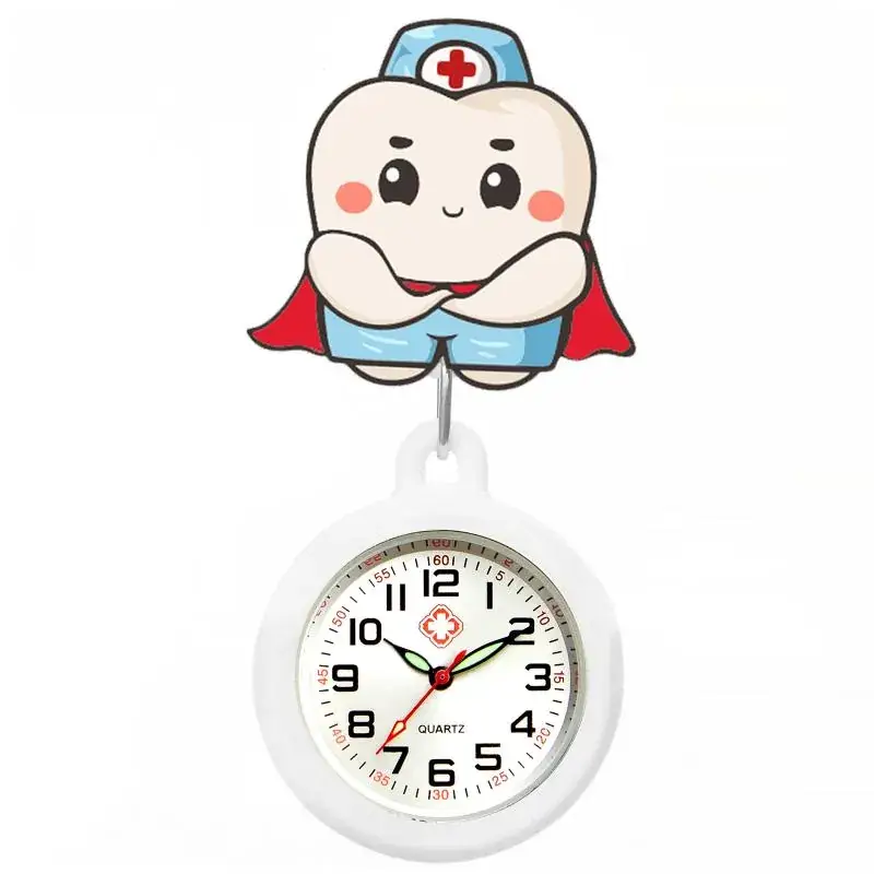 Colorful Nurse Pocket Watch with Flower Design - Image 44