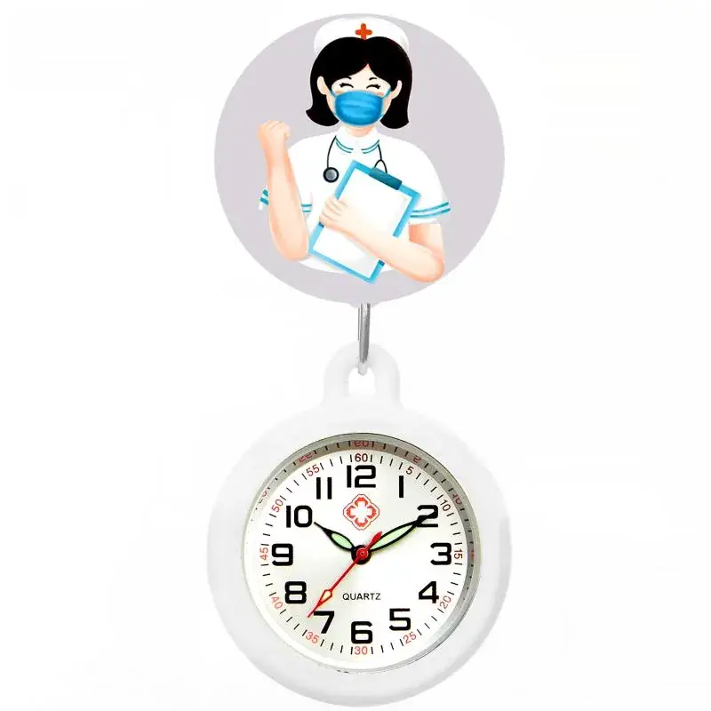 Colorful Nurse Pocket Watch with Flower Design - Image 45