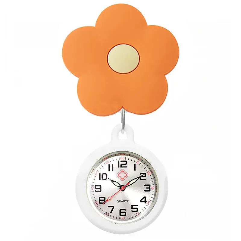Colorful Nurse Pocket Watch with Flower Design - Image 48