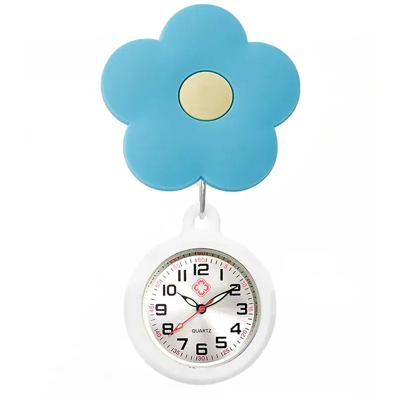 Colorful Nurse Pocket Watch with Flower Design - Image 49