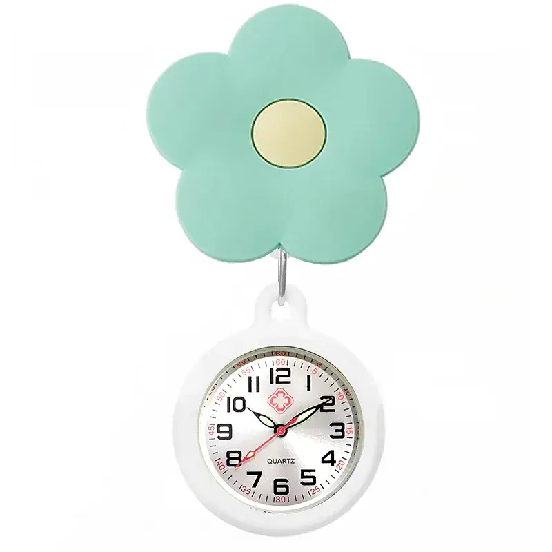 Colorful Nurse Pocket Watch with Flower Design - Image 50