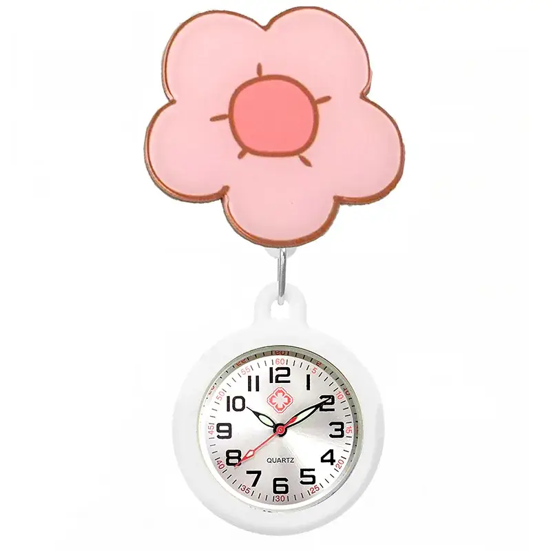 Colorful Nurse Pocket Watch with Flower Design - Image 53