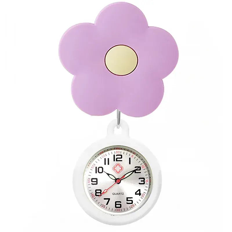 Colorful Nurse Pocket Watch with Flower Design - Image 55