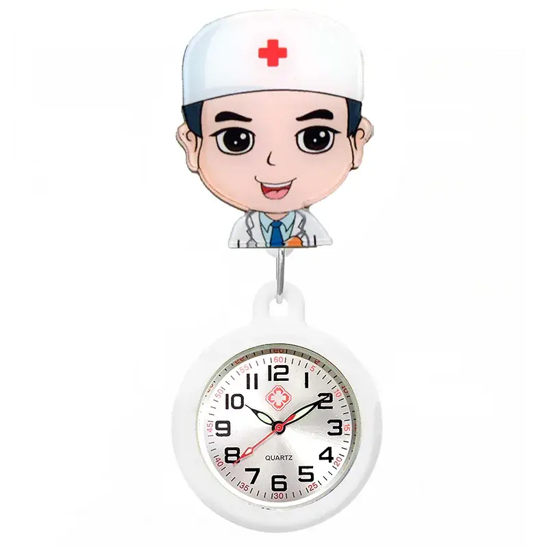 Colorful Nurse Pocket Watch with Flower Design - Image 58