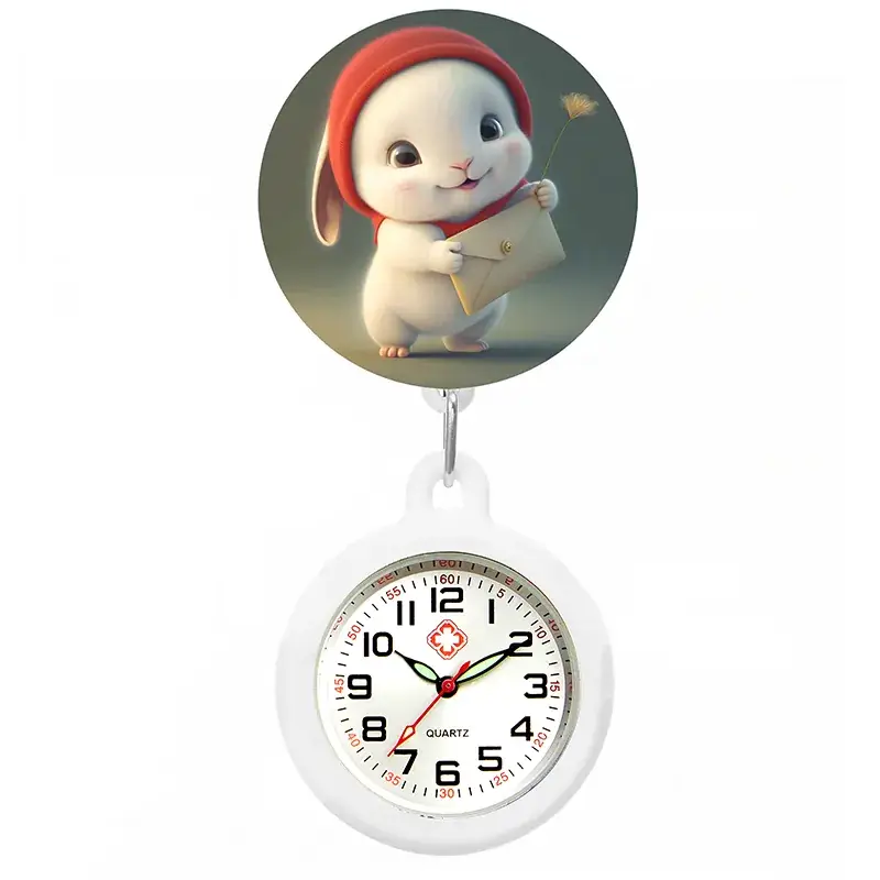 Colorful Nurse Pocket Watch with Flower Design - Image 6