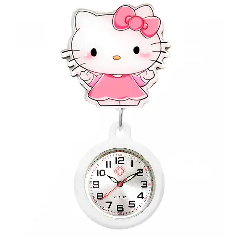 Colorful Nurse Pocket Watch with Flower Design - Image 62