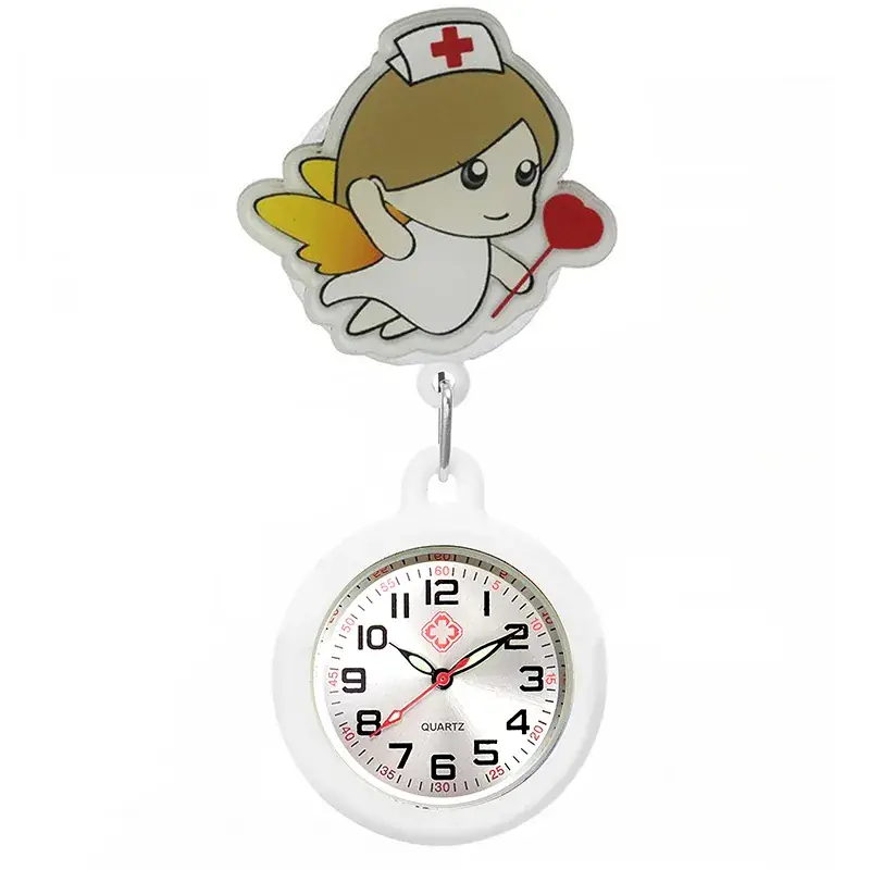 Colorful Nurse Pocket Watch with Flower Design - Image 70