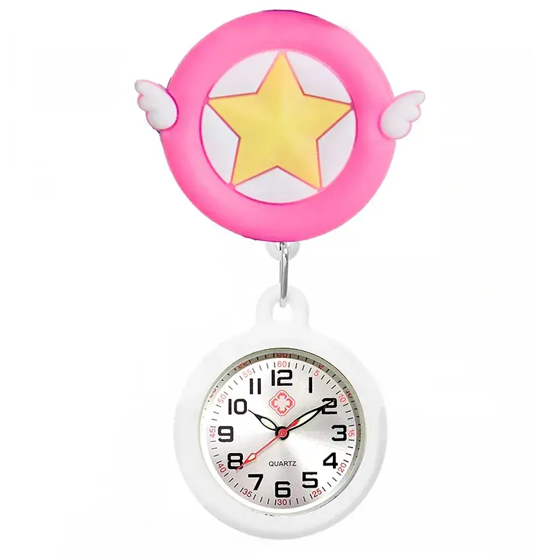 Colorful Nurse Pocket Watch with Flower Design - Image 76