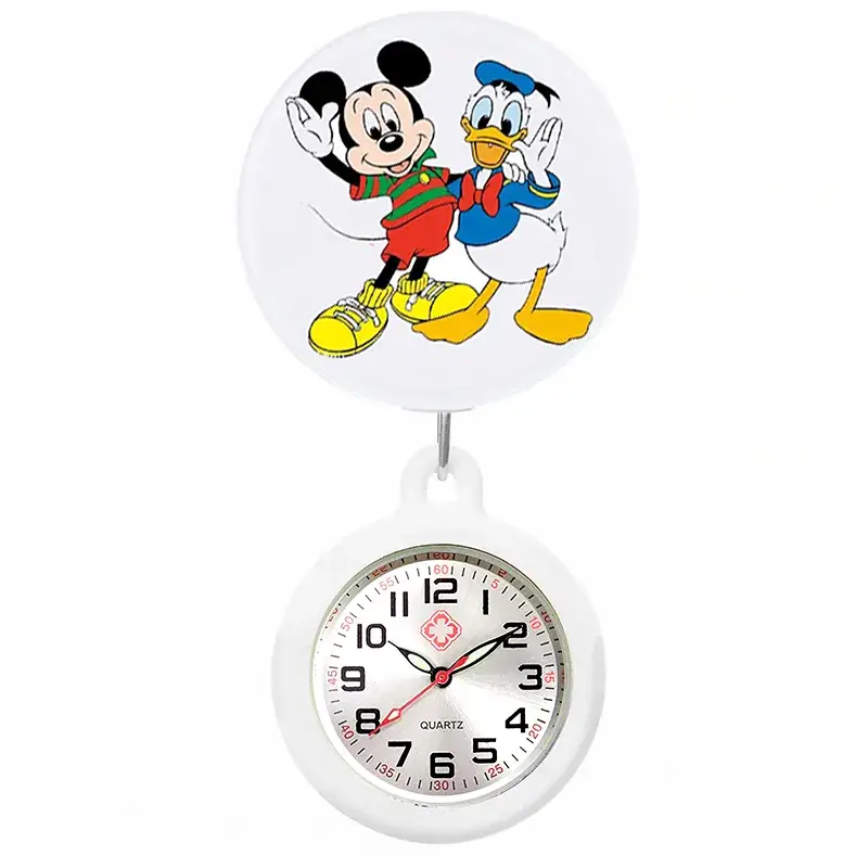 Colorful Nurse Pocket Watch with Flower Design - Image 77