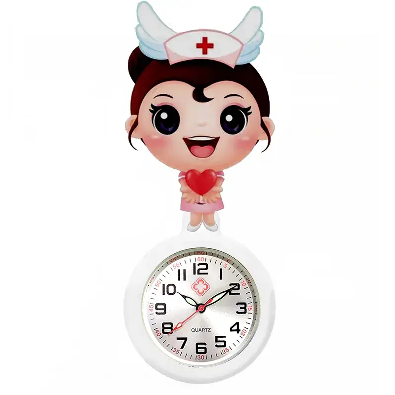 Colorful Nurse Pocket Watch with Flower Design - Image 80